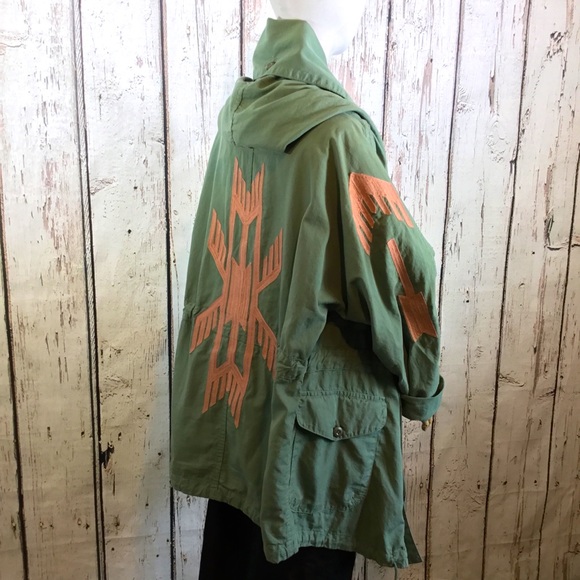 NSF Jackets & Blazers - Bliss & Mischief X NSF Embroidered Tribal Military Green Oversized Jacket EUC